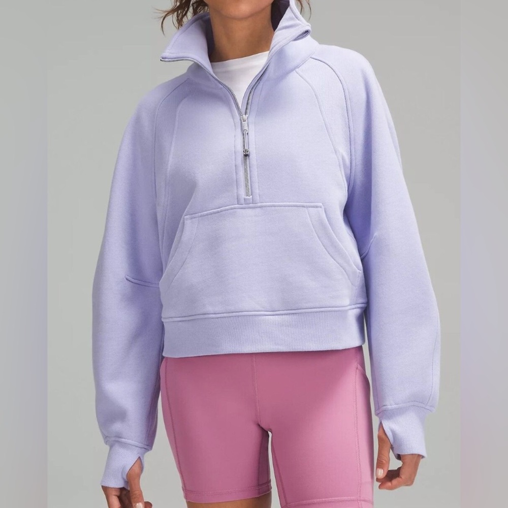Lululemon Scuba Oversized Funnel Neck Half-Zip in Lilac Smoke